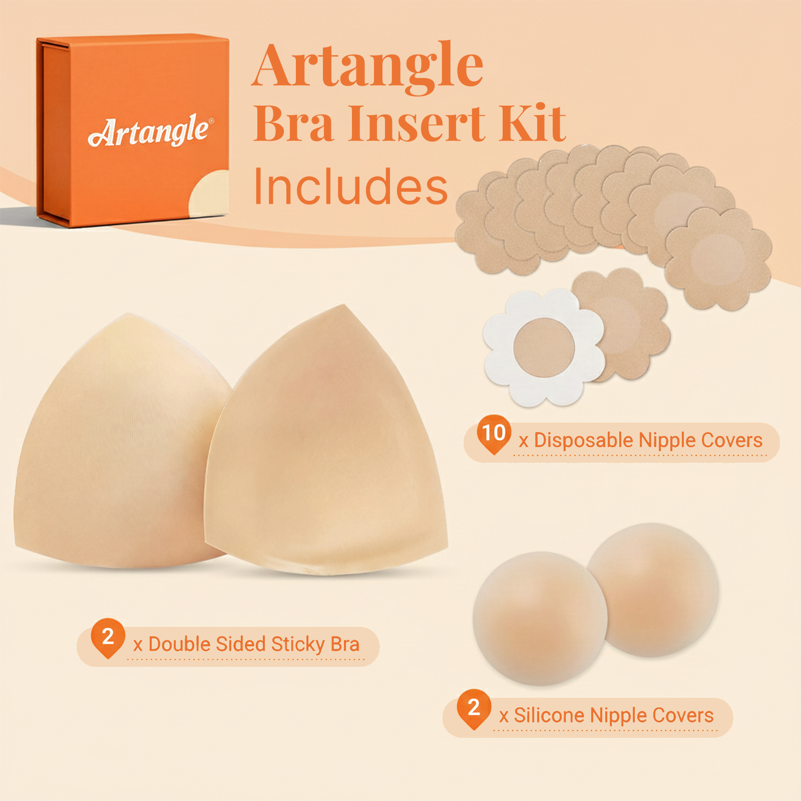 🔥 Bestseller | Unsichtbarer Lift – Patentierte, selbstklebende BH-Einlagen verhindern das Herausrutschen der Brustwarzen. Kein Nähen erforderlich. Für tief ausgeschnittene Oberteile. Damenmode.