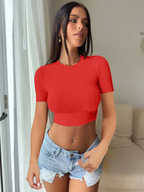 ⚡Flash Sale 👍Women's Summer Casual Y2K Basic Loose Ruched Short T-Shirt, Elastic Street Style Tee for Daily Wear & Back to School