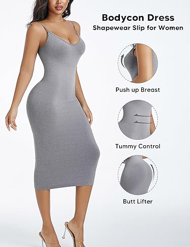 🔥 Bestseller | Nahtloses Maxikleid mit Spaghettiträgern, V-Ausschnitt und integrierter Formgebung