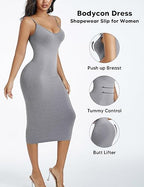 🔥 Bestseller | Nahtloses Maxikleid mit Spaghettiträgern, V-Ausschnitt und integrierter Formgebung