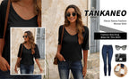 🔥 Best Seller | Women's Women Soft V Neck Tshirt Half Sleeve Lightweight Solid Color Loose Fit Minimalist Top Casual Comfortable Simple Womenswear shirts