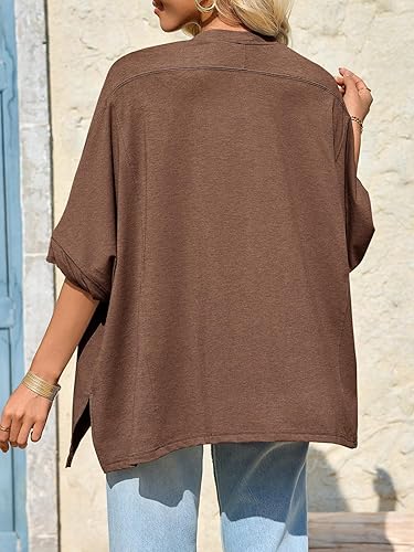 🔥 Bestseller | Damenoberteile 2026: Locker geschnittenes Oversized-Basic-T-Shirt aus bequemem, weichem Stoff mit schmeichelhafter Passform – Damenmode