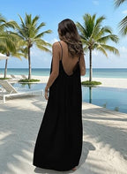 🔥 Best Seller | Women's Solid Color Cami Lounge Dress, Elegant Sleeveless Long Dress for Summer, Ladies Sleepwear for Indoor Wear
