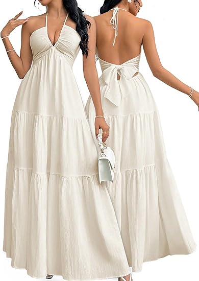 ⚡Flash Sale 👍Women's Plain Dress, Summer Clothes Women, Casual Basic Loose Fit Sleeveless Dress for Beach Holiday Vacation