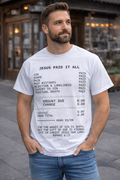 ⚡Flash Sale 👍JESUS PAID IT ALL Graphic Print Tee - Soft, Breathable, Casual Short Sleeve T-Shirt for Men - Perfect for Summer, Outdoor Activities, and Faith-Based Events