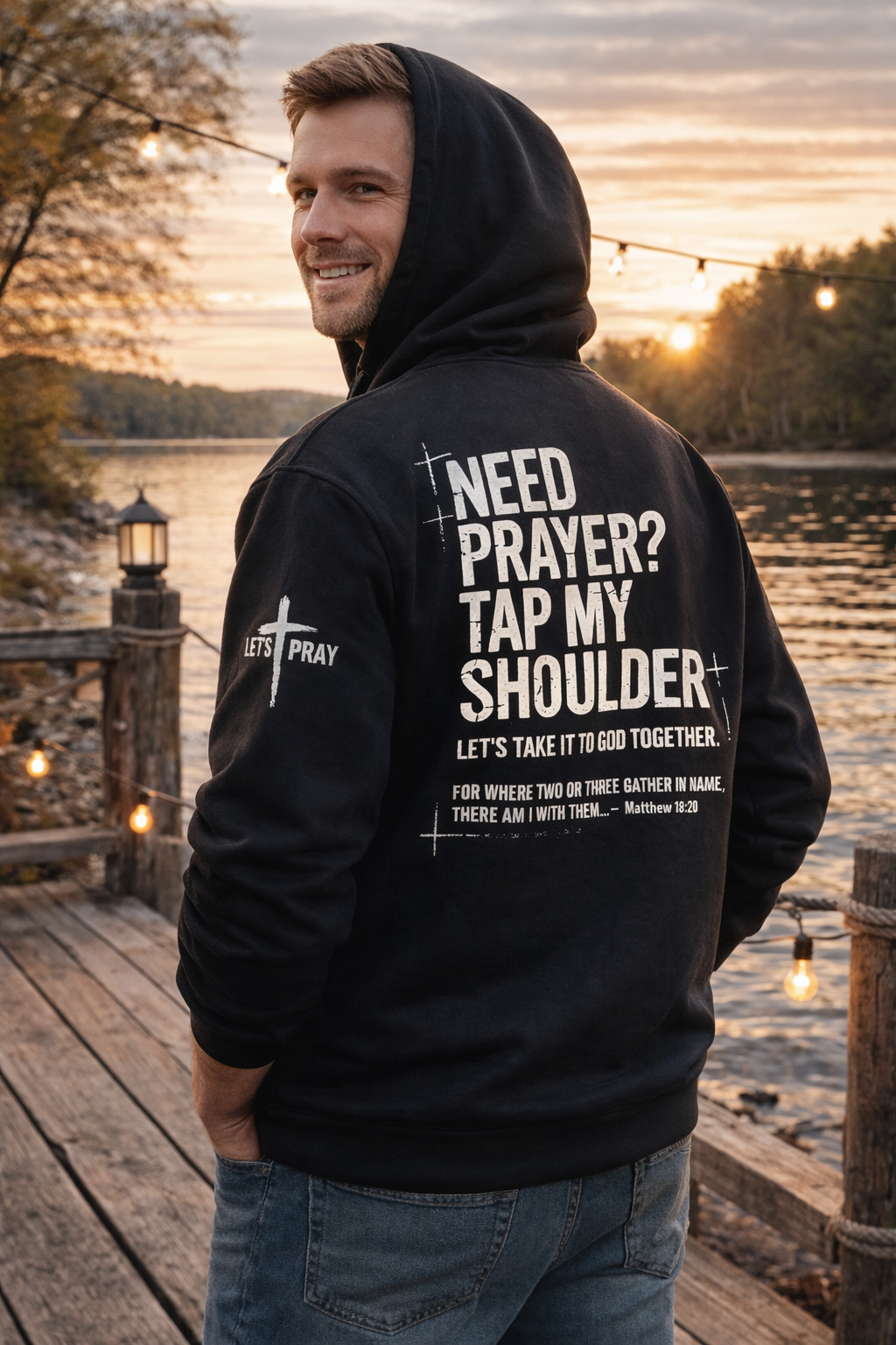 ⚡Flash Sale 👍Need Prayer Hoodie - Tap My Shoulder Let’s Pray Christian Faith Sweatshirt, Bible Verse Matthew 18:20, Religious Inspirational Fall Winter Outfit Womenswear