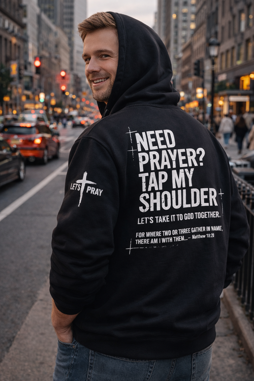 ⚡Flash Sale 👍Need Prayer Hoodie - Tap My Shoulder Let’s Pray Christian Faith Sweatshirt, Bible Verse Matthew 18:20, Religious Inspirational Fall Winter Outfit Womenswear