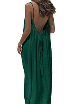 🔥 Best Seller | Women's Solid Color Cami Lounge Dress, Elegant Sleeveless Long Dress for Summer, Ladies Sleepwear for Indoor Wear