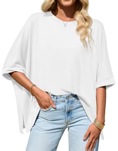 🔥 Bestseller | Damenoberteile 2026: Locker geschnittenes Oversized-Basic-T-Shirt aus bequemem, weichem Stoff mit schmeichelhafter Passform – Damenmode