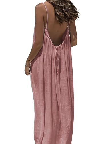 🔥 Best Seller | Women's Solid Color Cami Lounge Dress, Elegant Sleeveless Long Dress for Summer, Ladies Sleepwear for Indoor Wear