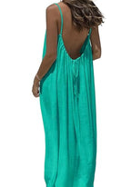 🔥 Best Seller | Women's Solid Color Cami Lounge Dress, Elegant Sleeveless Long Dress for Summer, Ladies Sleepwear for Indoor Wear