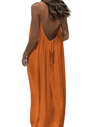 🔥 Bestseller | Elegantes, ärmelloses Sommerkleid in Unifarben, perfekt für drinnen.