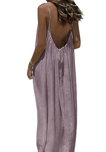 🔥 Best Seller | Women's Solid Color Cami Lounge Dress, Elegant Sleeveless Long Dress for Summer, Ladies Sleepwear for Indoor Wear