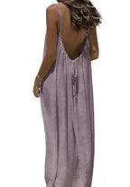 🔥 Best Seller | Women's Solid Color Cami Lounge Dress, Elegant Sleeveless Long Dress for Summer, Ladies Sleepwear for Indoor Wear