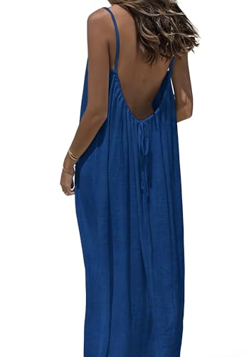 🔥 Best Seller | Women's Solid Color Cami Lounge Dress, Elegant Sleeveless Long Dress for Summer, Ladies Sleepwear for Indoor Wear