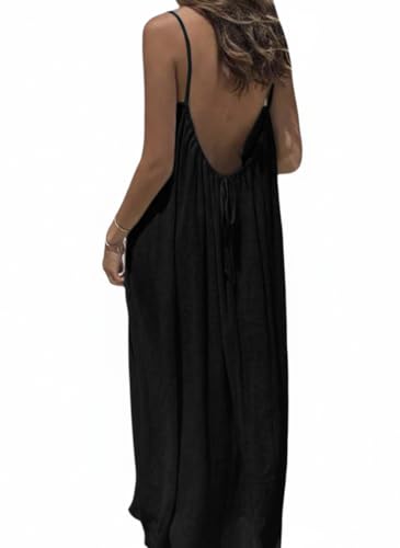🔥 Best Seller | Women's Solid Color Cami Lounge Dress, Elegant Sleeveless Long Dress for Summer, Ladies Sleepwear for Indoor Wear