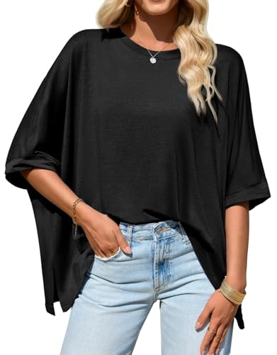 🔥 Bestseller | Damenoberteile 2026: Locker geschnittenes Oversized-Basic-T-Shirt aus bequemem, weichem Stoff mit schmeichelhafter Passform – Damenmode