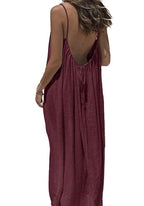 🔥 Best Seller | Women's Solid Color Cami Lounge Dress, Elegant Sleeveless Long Dress for Summer, Ladies Sleepwear for Indoor Wear