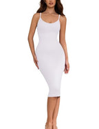 🔥 Bestseller | Nahtloses Maxikleid mit Spaghettiträgern, V-Ausschnitt und integrierter Formgebung