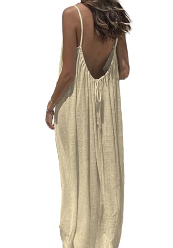 🔥 Bestseller | Elegantes, ärmelloses Sommerkleid in Unifarben, perfekt für drinnen.