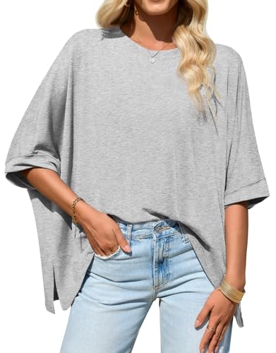 🔥 Bestseller | Damenoberteile 2026: Locker geschnittenes Oversized-Basic-T-Shirt aus bequemem, weichem Stoff mit schmeichelhafter Passform – Damenmode