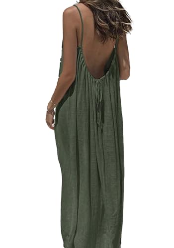 🔥 Bestseller | Elegantes, ärmelloses Sommerkleid in Unifarben, perfekt für drinnen.