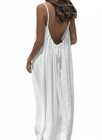 🔥 Best Seller | Women's Solid Color Cami Lounge Dress, Elegant Sleeveless Long Dress for Summer, Ladies Sleepwear for Indoor Wear